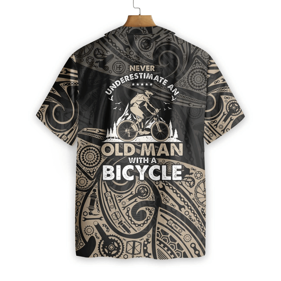 Never Underestimate An Old Men With A Bicycle Hawaiian Shirt