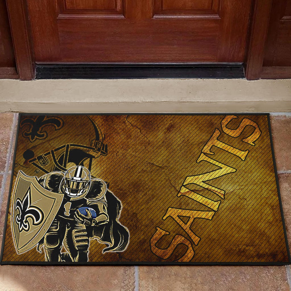 New Orleans Saints American Football Marquez Callaway 1 With Shield Vintage Style Rubber Doormat Home Decor