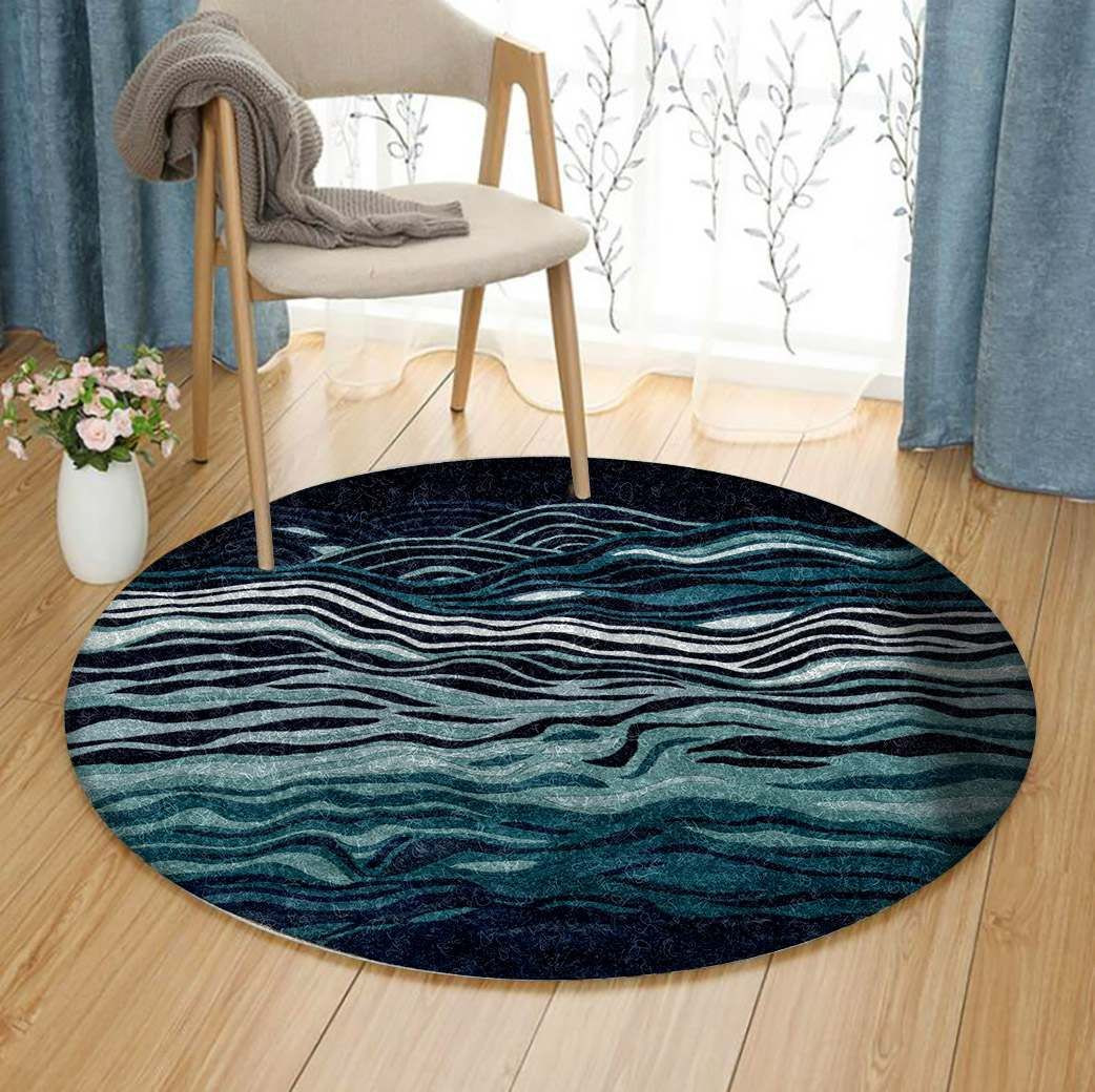 New Wave Round Rug Carpet Bedroom Livingroom Home Decor