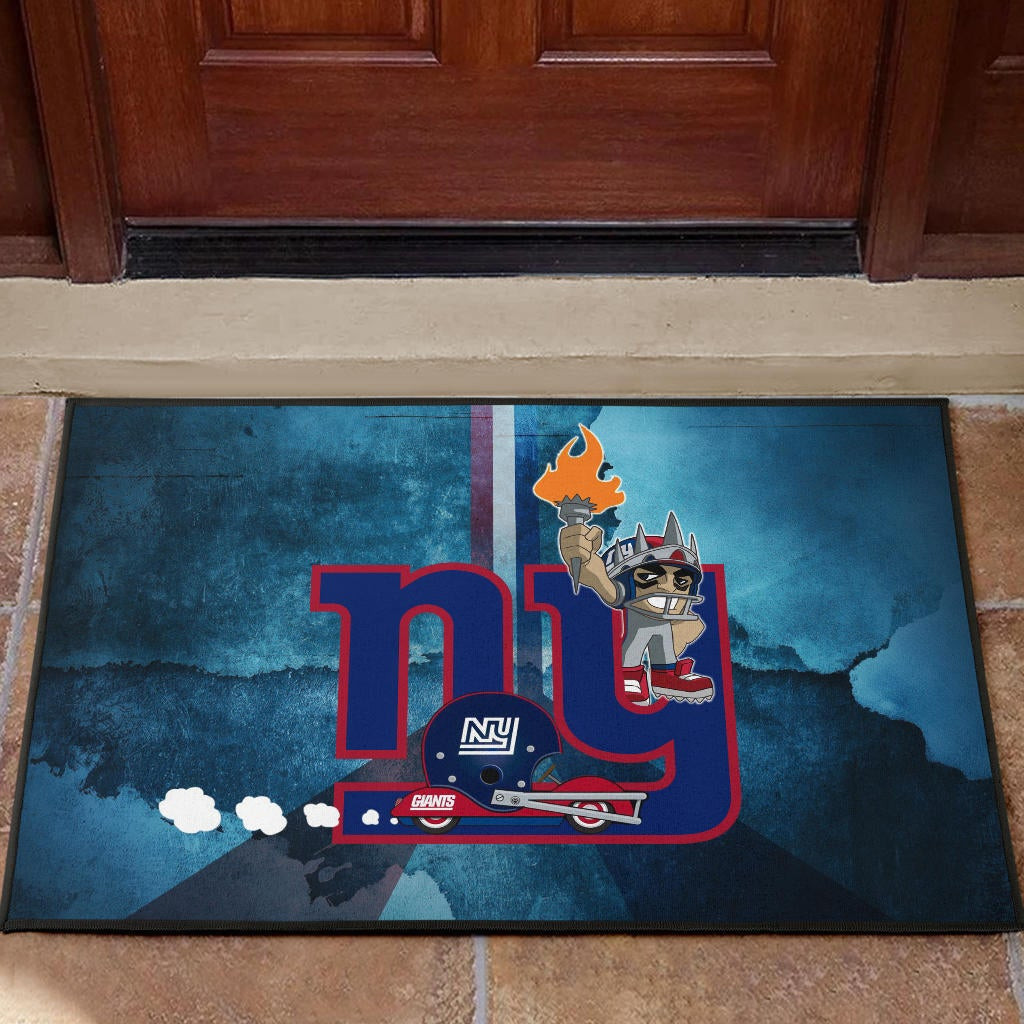 New York Giants American Football Team Rubber Doormat Player Cosplay Statue Of Liberty Helmet On Car Rubber Doormat Home Decor