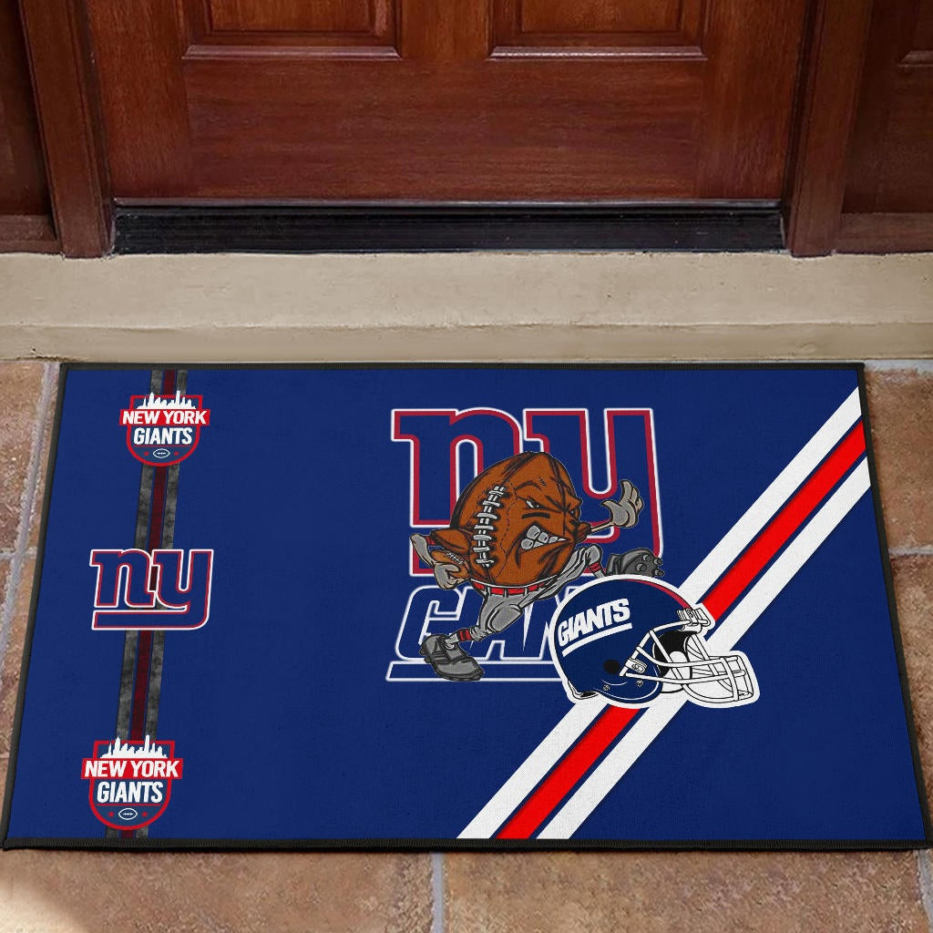 New York Giants American Football Team Rubber Doormat Rugby Ball Player Running Giants Helmet Rubber Doormat Home Decor