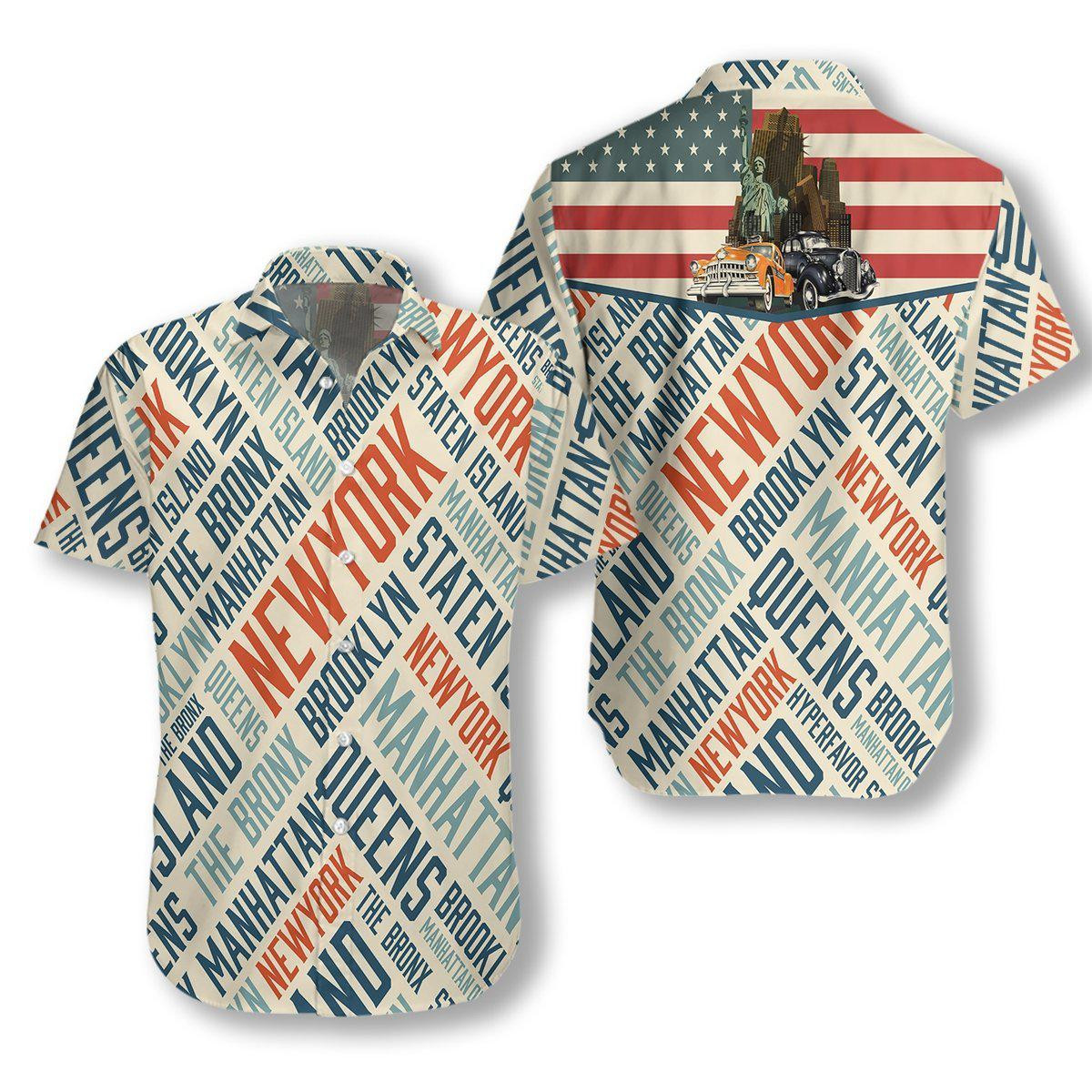 New York Satue Of Liberty Vintage Hawaiian Shirt