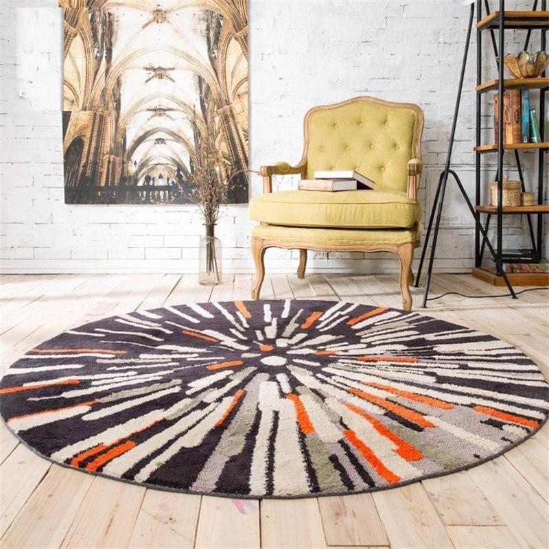 Nordic Fashion Round Rug Carpet Bedroom Livingroom Home Decor
