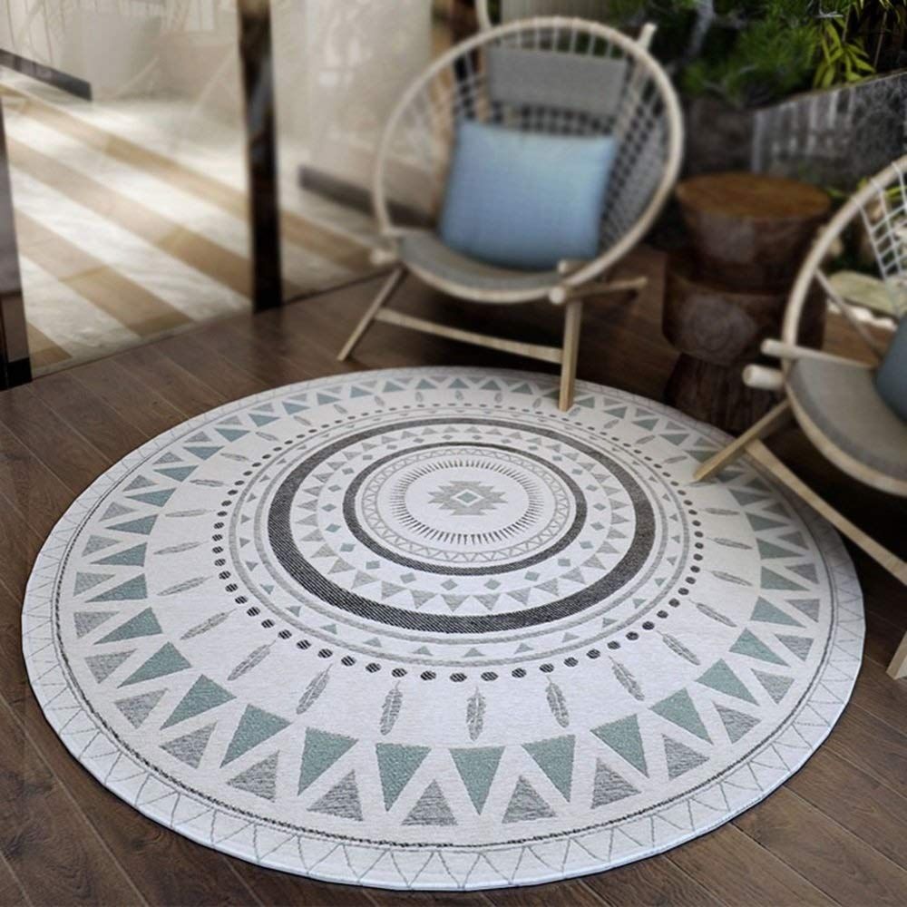 Nordic Round Rug Carpet Bedroom Livingroom Home Decor