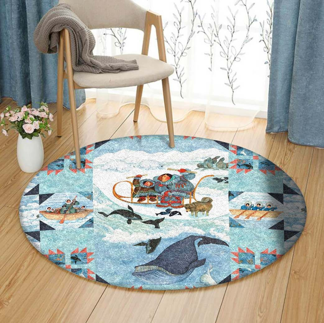 North Pole Round Rug Carpet Bedroom Livingroom Home Decor