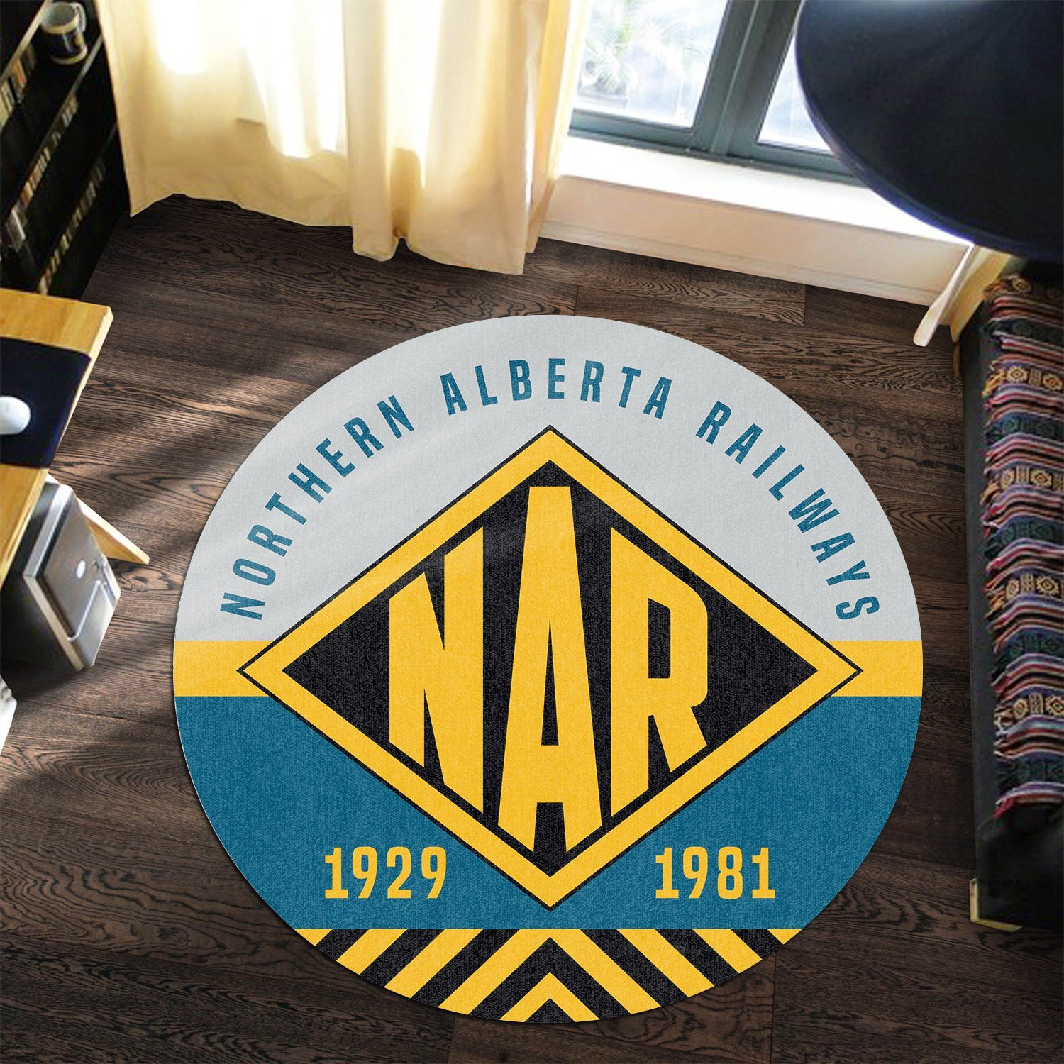 Northern Alberta Railroad Round Rug Carpet Bedroom Livingroom Home Decor