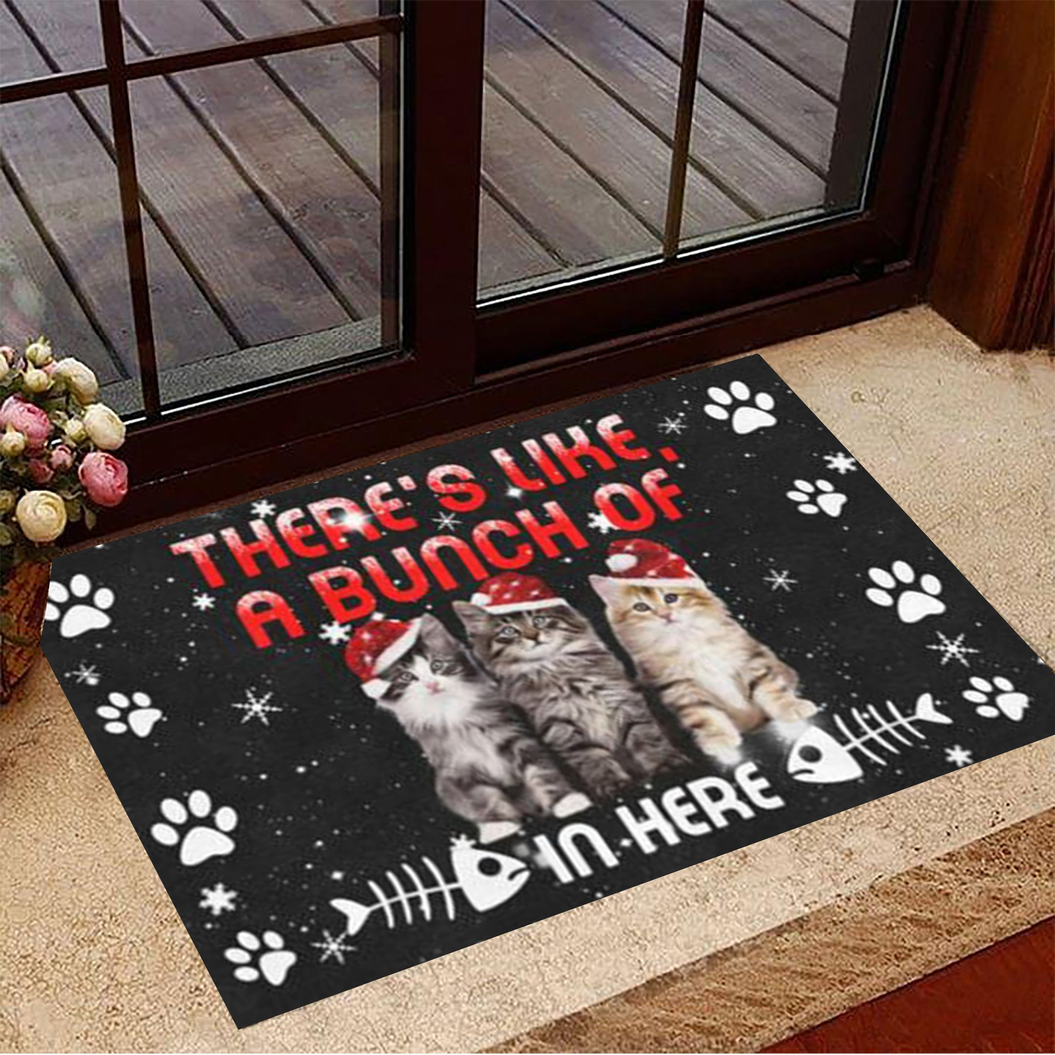 Norwegian Forest Cat There's Like A Bunch Of In Here Rubber Doormat Christmas Rubber Doormat Cute Cat Gifts