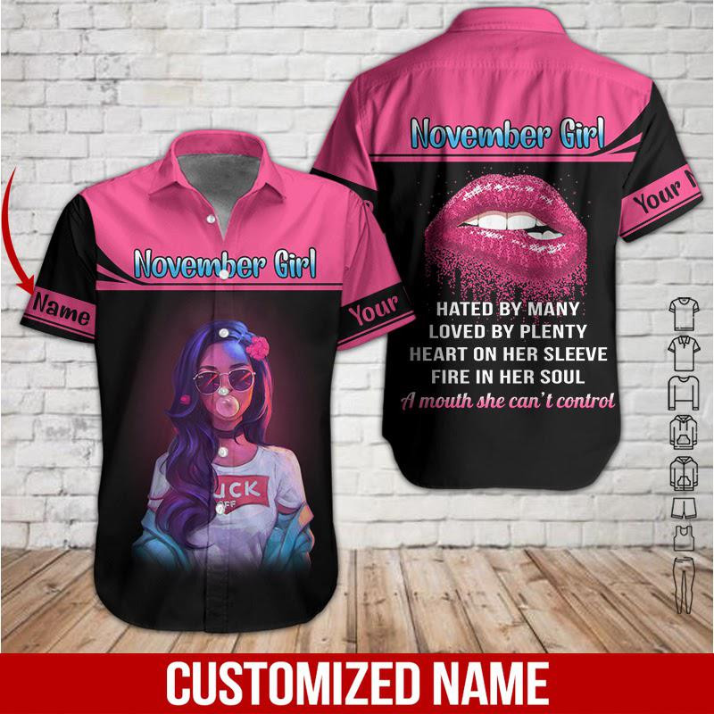 November Girl Personalized Hawaiian Shirt
