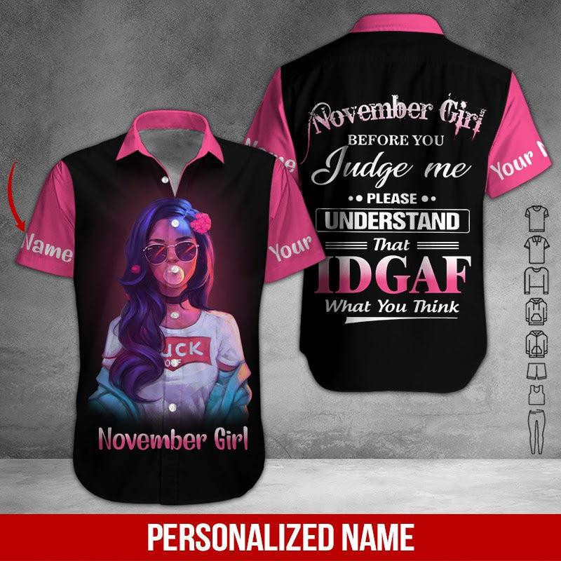 November Girl Personalized Hawaiian Shirt