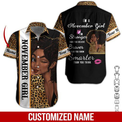 November Girl Personalized Hawaiian Shirt