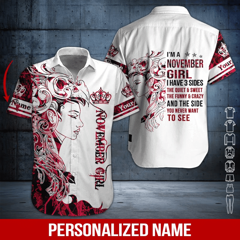 November Girl Personalized Hawaiian Shirt