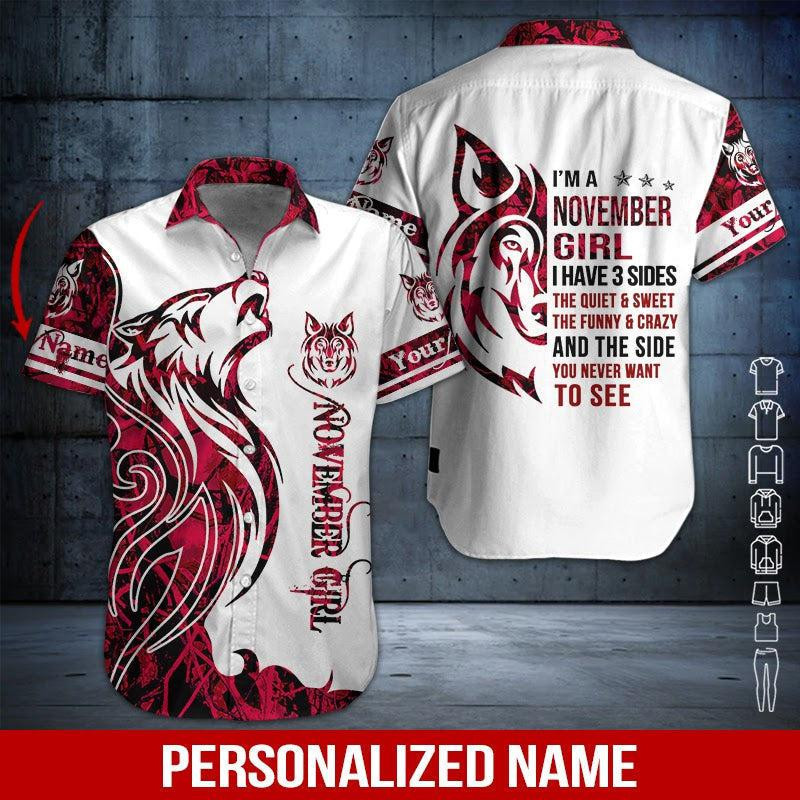 November Girl Personalized Hawaiian Shirt