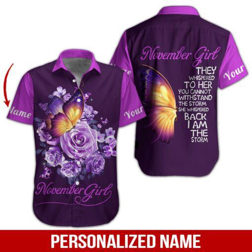 November Girl Personalized Hawaiian Shirt