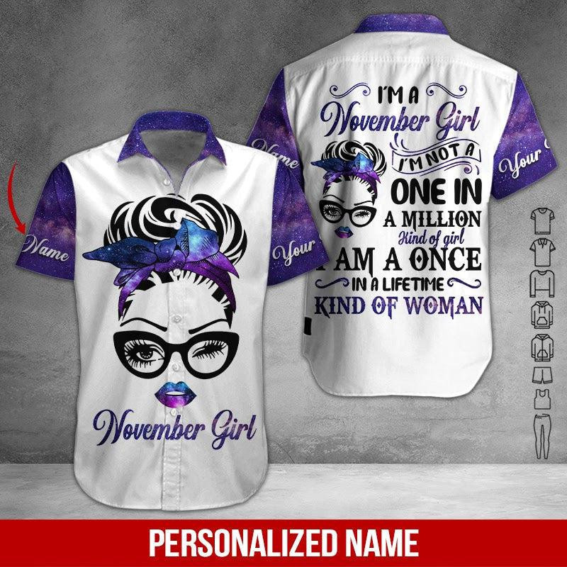November Girl Personalized Hawaiian Shirt
