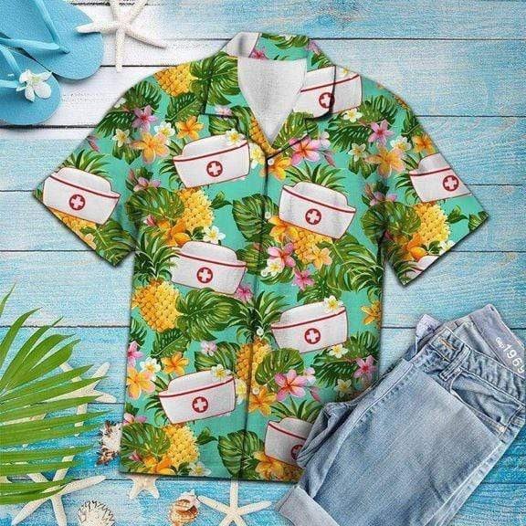 Nurse Pineapple Tropical Hawaiian Shirt