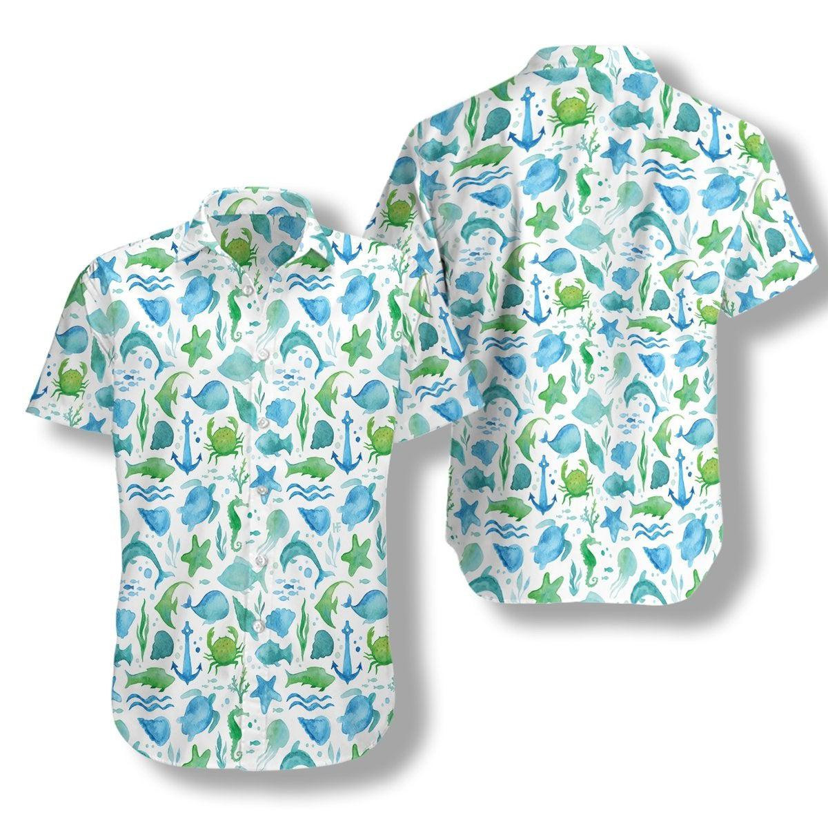 Ocean Fish Pattern Hawaiian Shirt