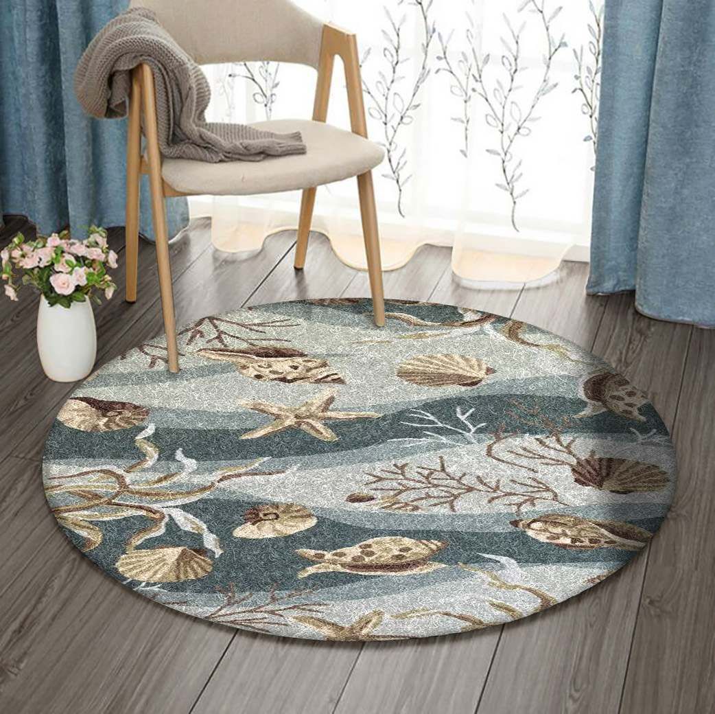 Ocean Round Rug Carpet Bedroom Livingroom Home Decor