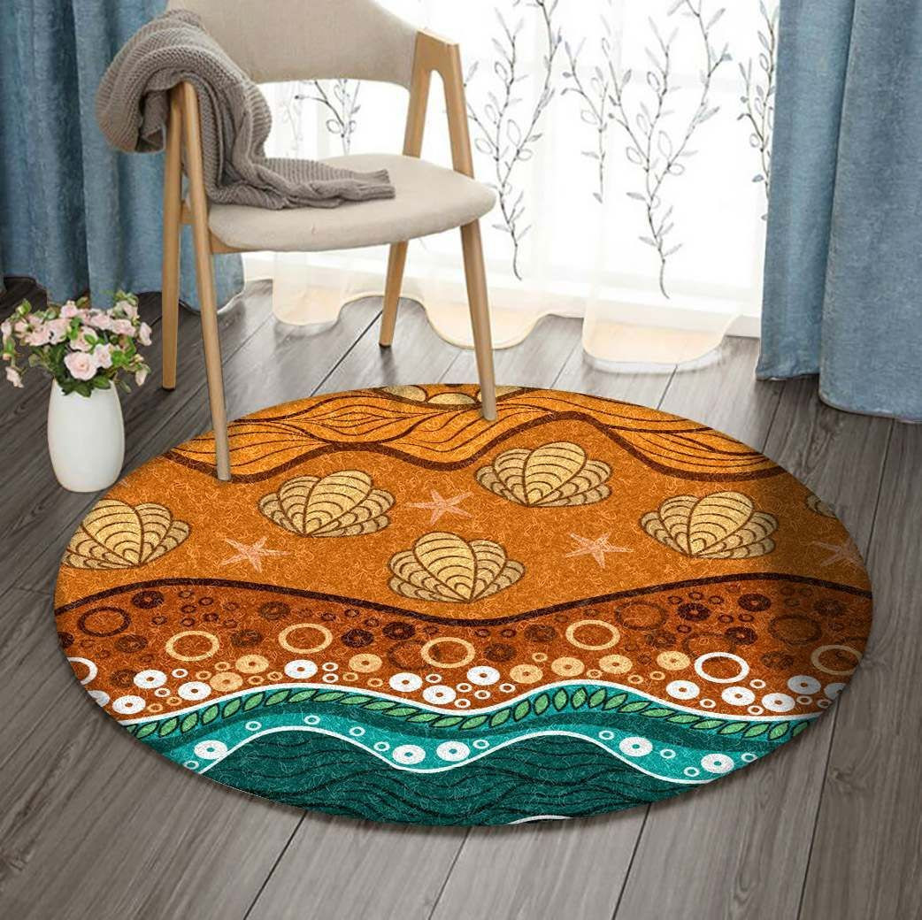 Ocean Water Round Rug Carpet Bedroom Livingroom Home Decor