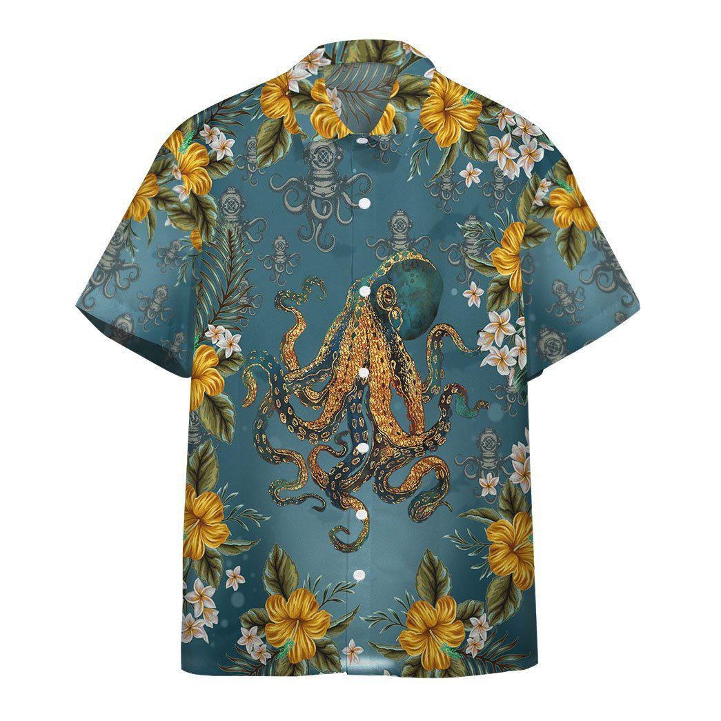 Octopus In Scuba Diving Helmet Hawaiian Shirt