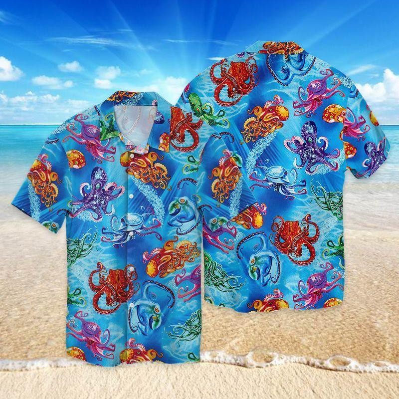 Octopus In The Deep Sea Hawaiian Shirt