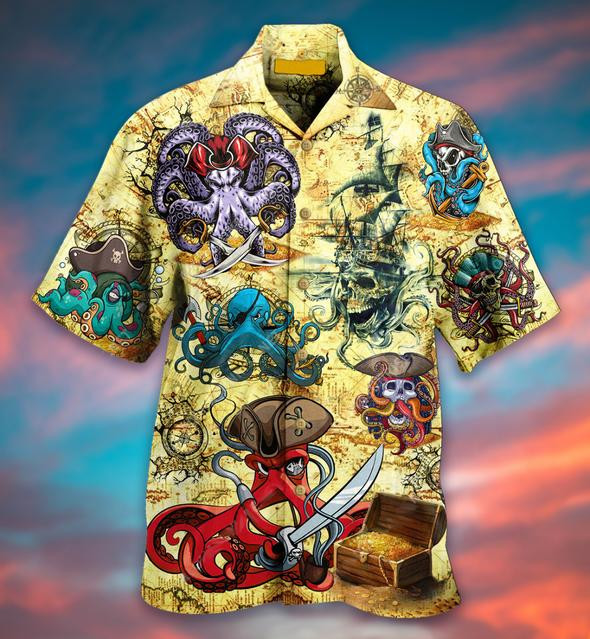 Octopus Pirates Beach Hawaiian Shirt