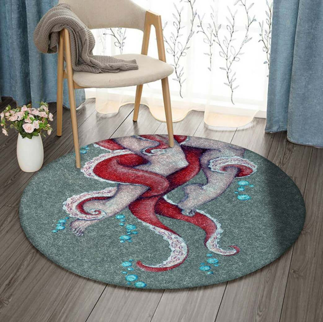 Octopus Round Rug Carpet Bedroom Livingroom Home Decor