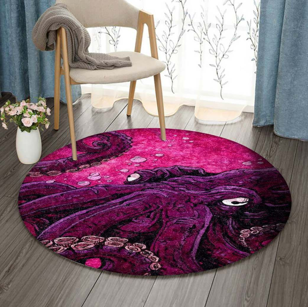 Octopus Round Rug Carpet Bedroom Livingroom Home Decor