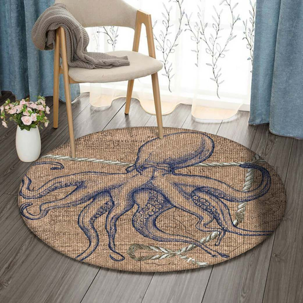 Octopus Round Rug Carpet Bedroom Livingroom Home Decor