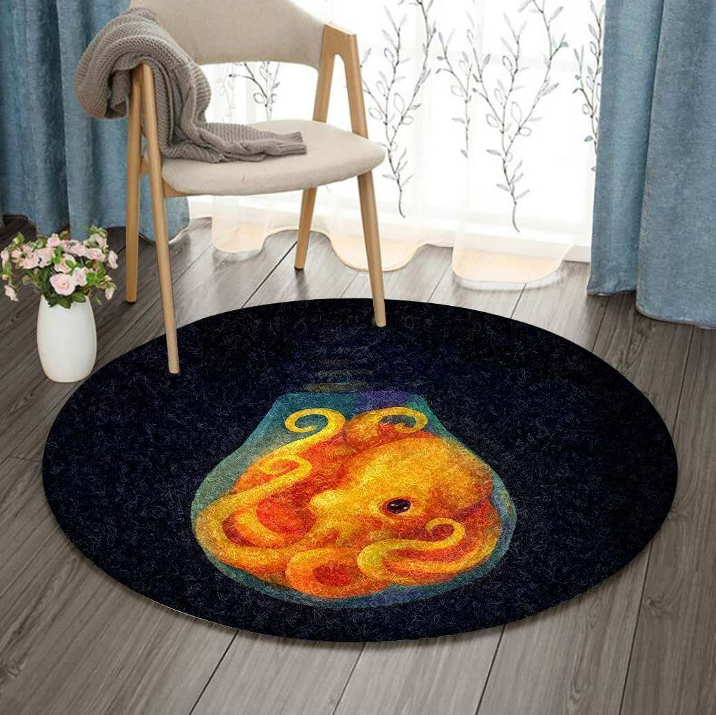 Octopus Round Rug Carpet Bedroom Livingroom Home Decor