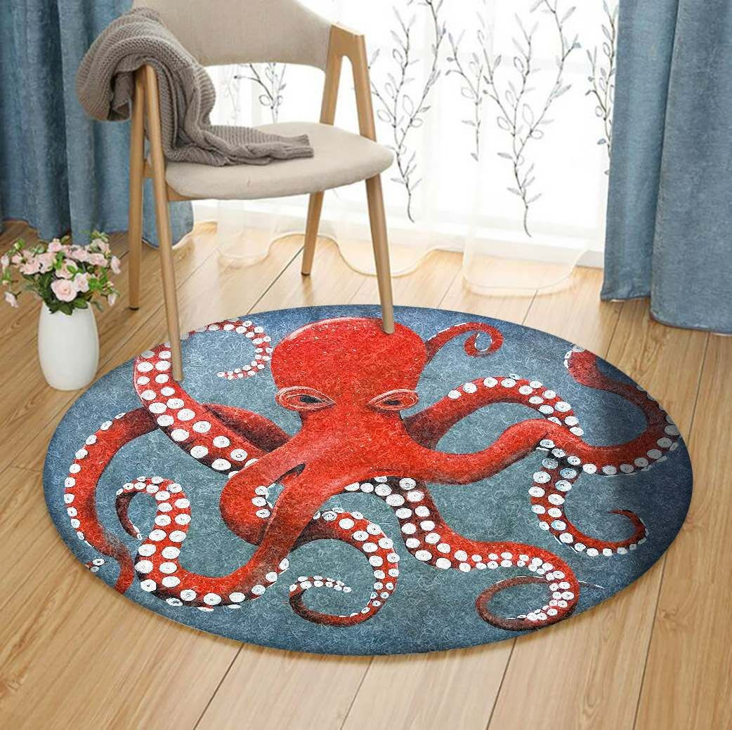 Octopus Round Rug Carpet Bedroom Livingroom Home Decor