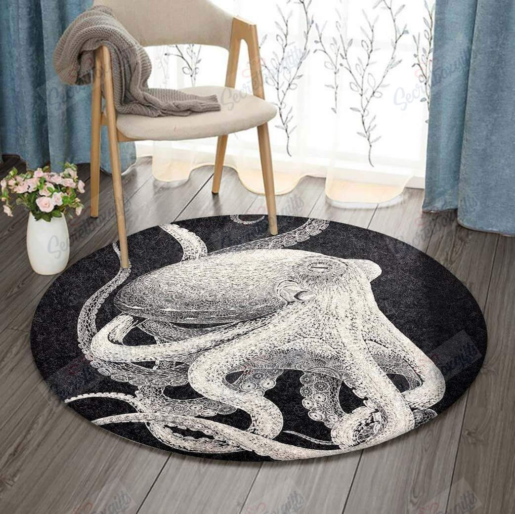 Octopus Round Rug Carpet Bedroom Livingroom Home Decor