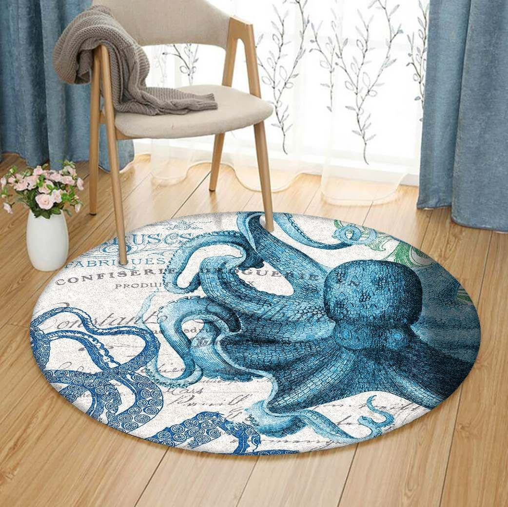 Octopus Round Rug Carpet Bedroom Livingroom Home Decor