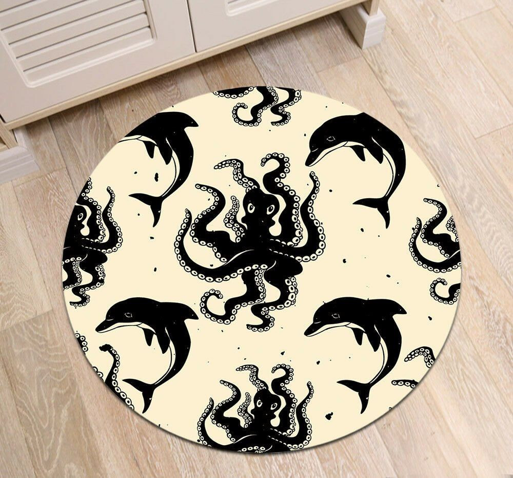 Octopus Round Rug Carpet Bedroom Livingroom Home Decor