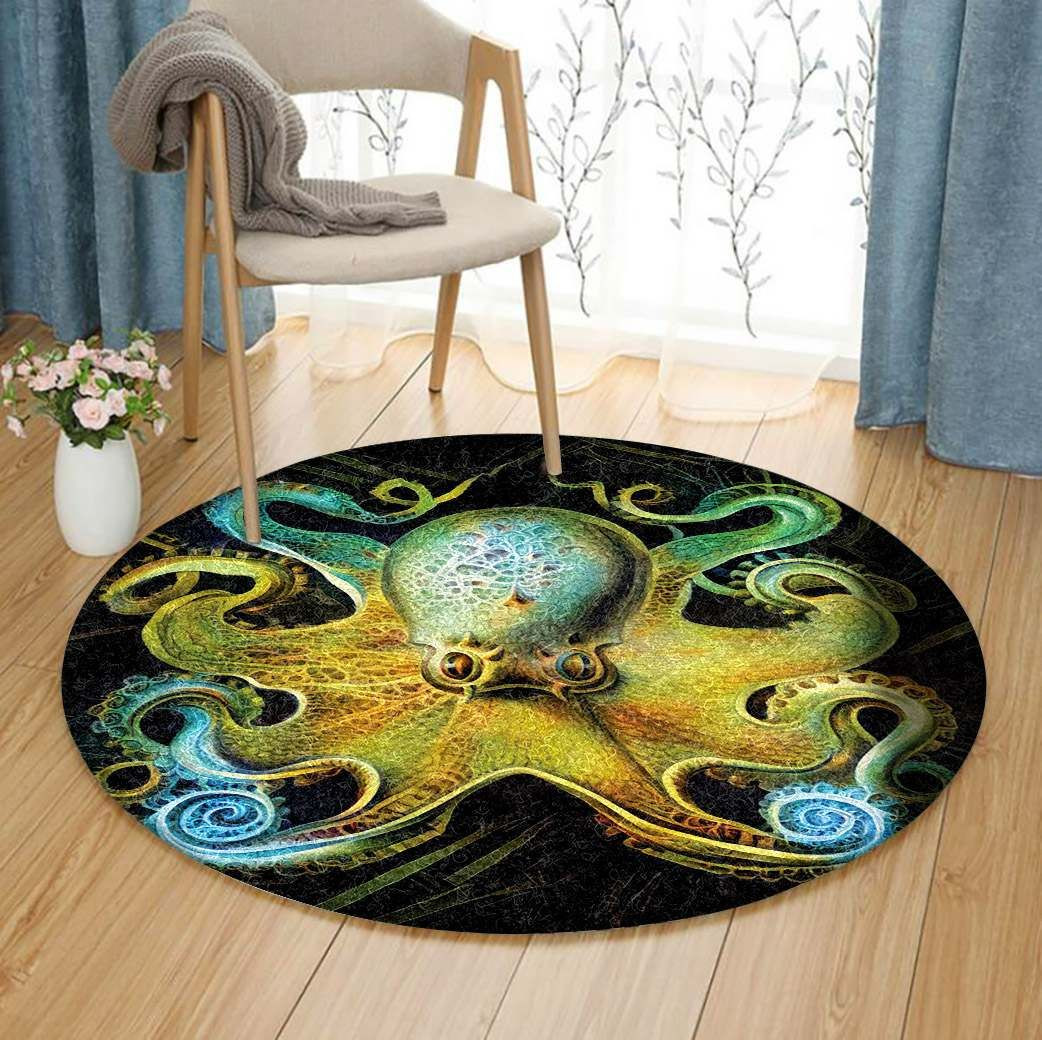 Octopus Round Rug Carpet Bedroom Livingroom Home Decor