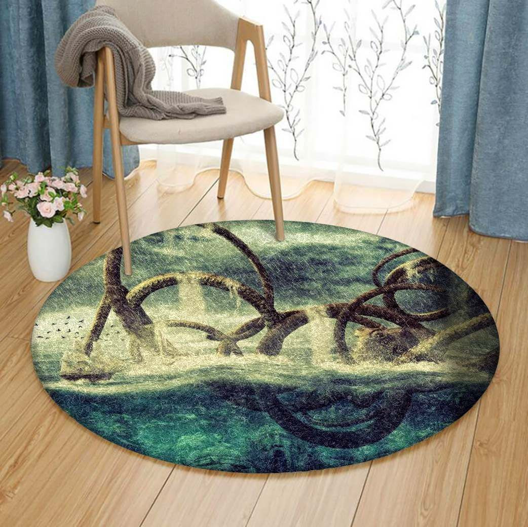 Octopus Round Rug Carpet Bedroom Livingroom Home Decor