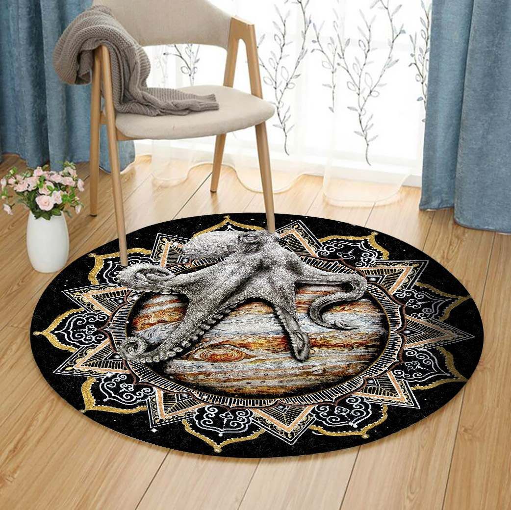 Octopus Round Rug Carpet Bedroom Livingroom Home Decor