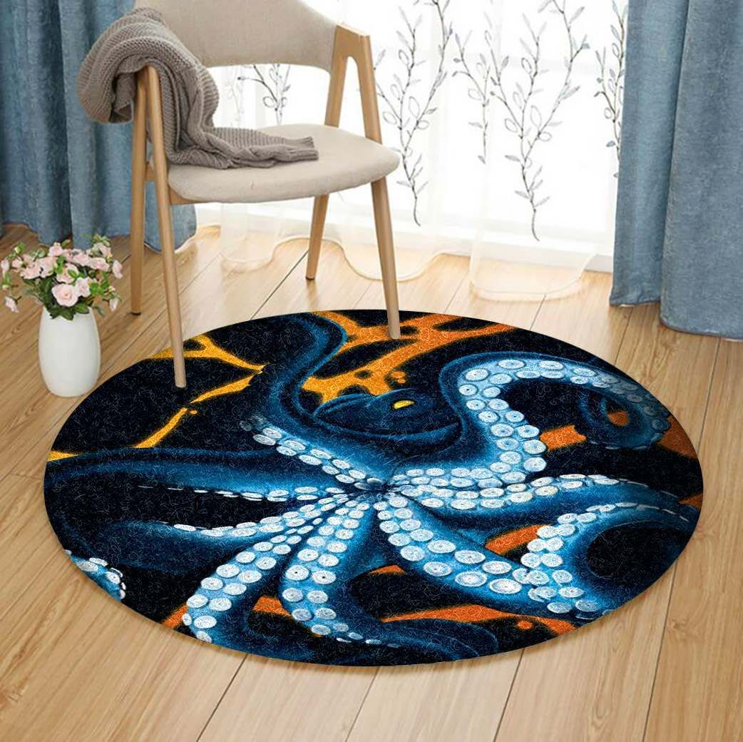Octopus Round Rug Carpet Bedroom Livingroom Home Decor