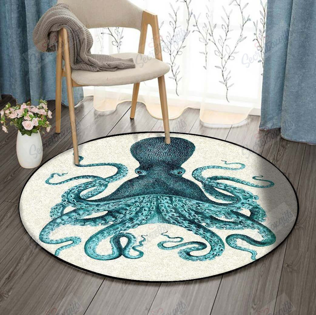Octopus Round Rug Carpet Bedroom Livingroom Home Decor