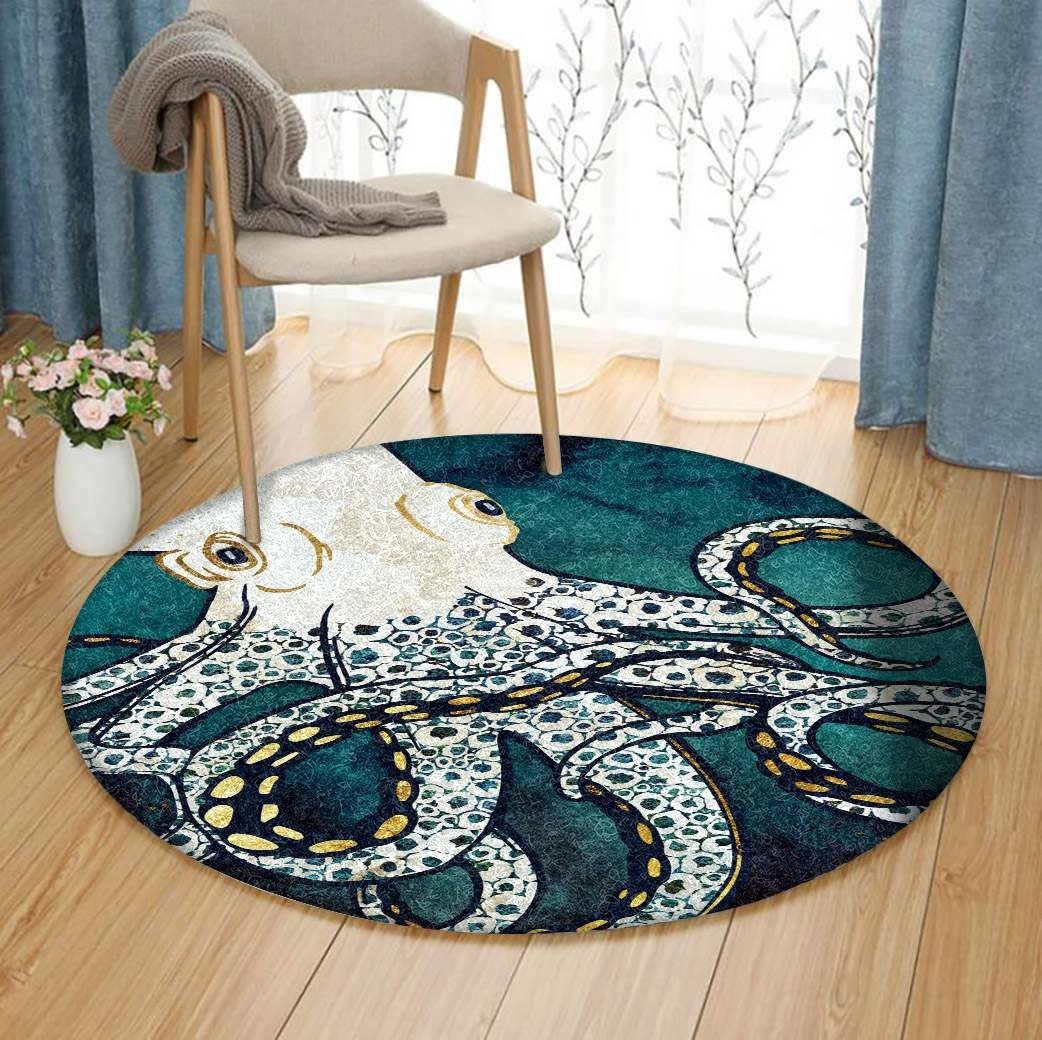 Octopus Round Rug Carpet Bedroom Livingroom Home Decor