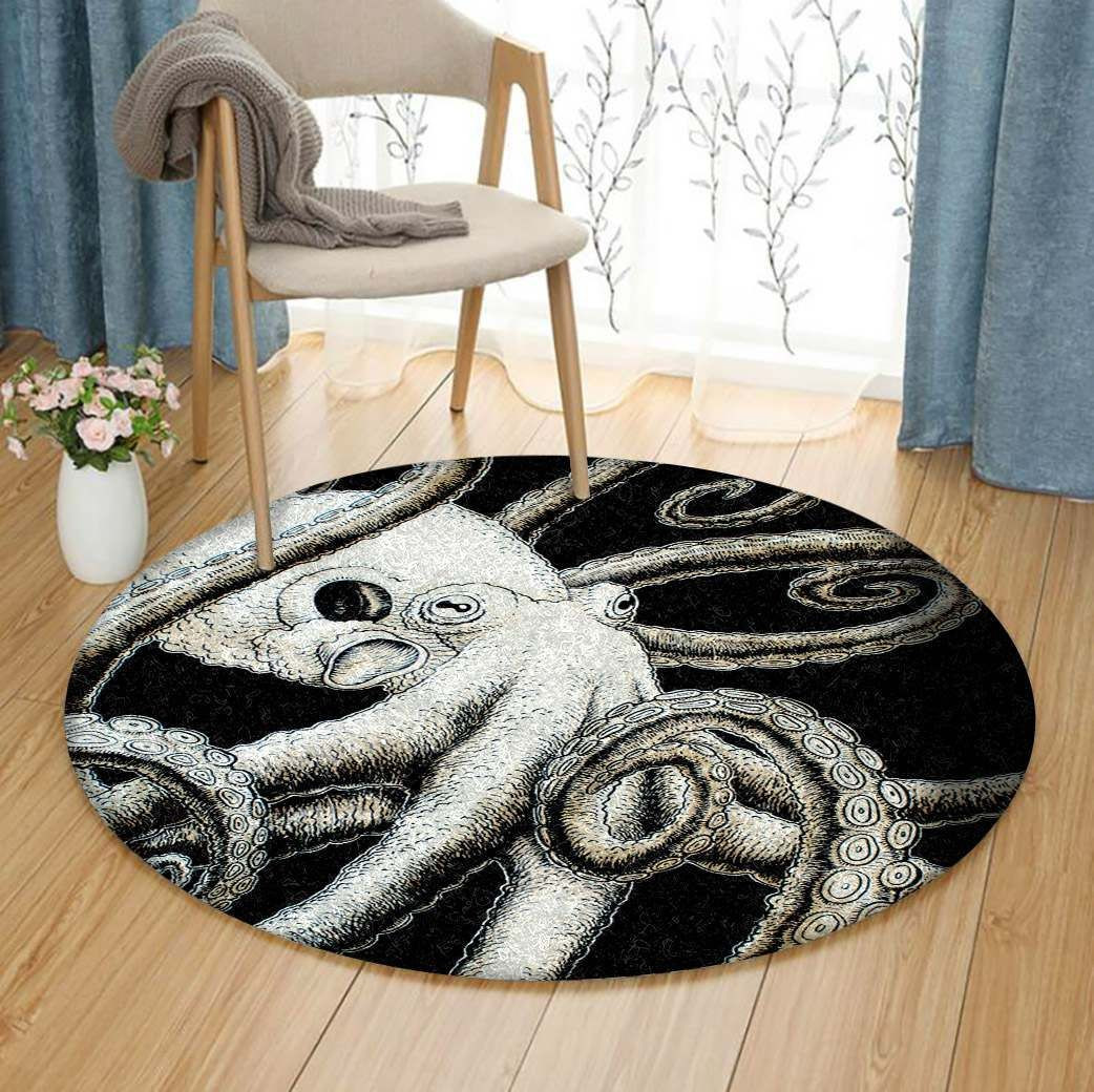 Octopus Round Rug Carpet Bedroom Livingroom Home Decor