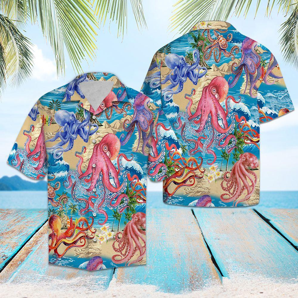 Octopus Summer Vacation Hawaiian Shirt