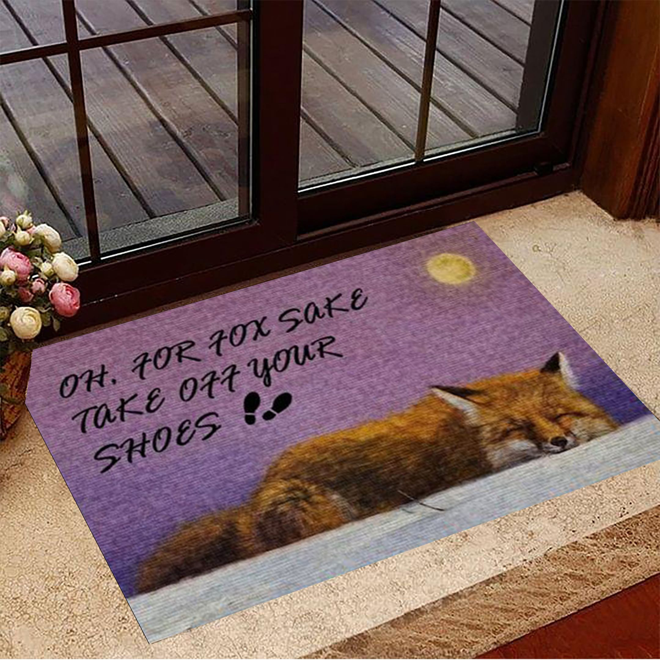 Oh For Fox Sake Take Off Your Shoes Rubber Doormat Indoor Door Mats Housewarming Gifts