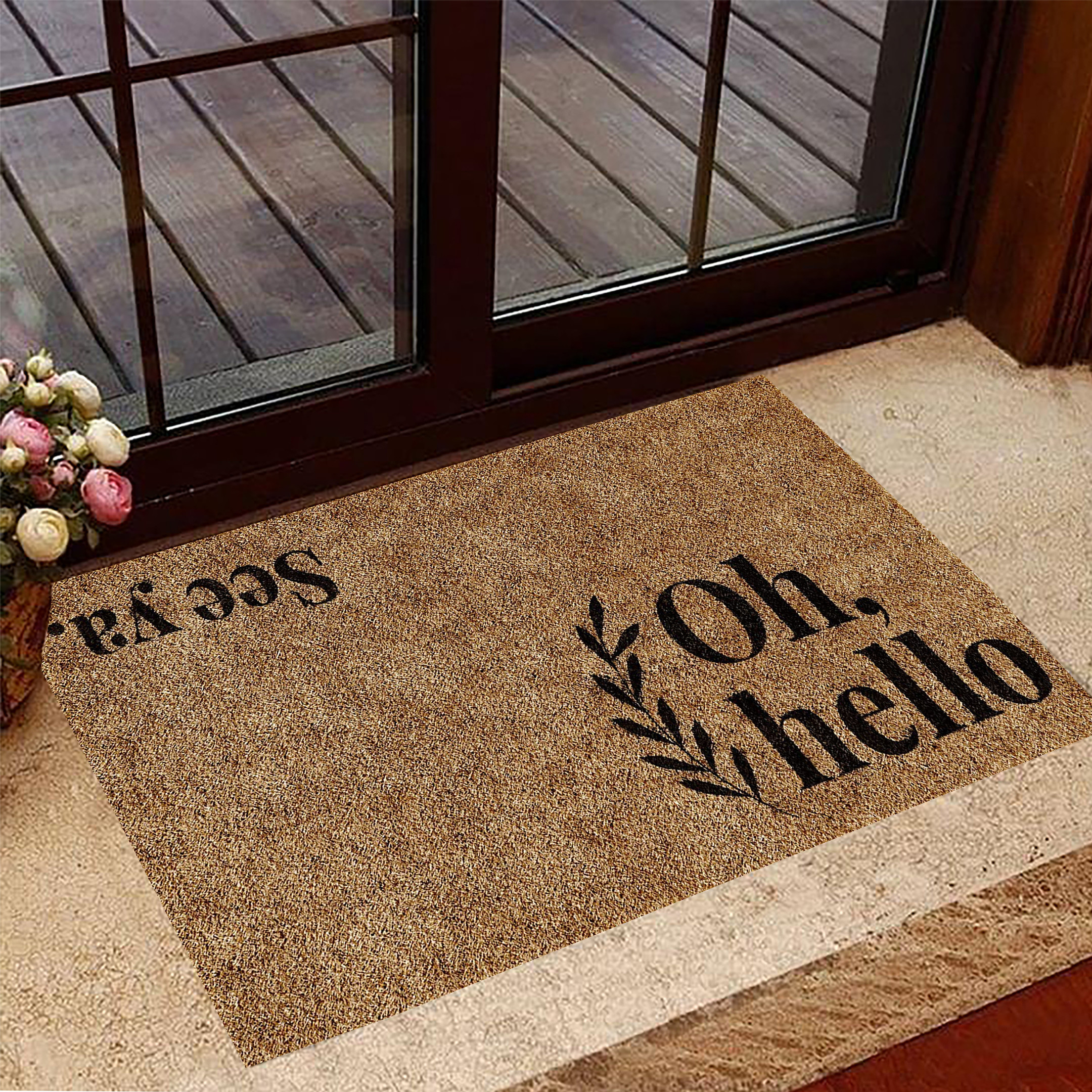 Oh Hello See Ya Rubber Doormat Hello Goodbye Rubber Doormat For Front Door Home Mat