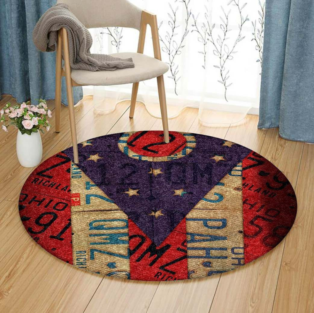 Ohio State Flag Round Rug Carpet Bedroom Livingroom Home Decor