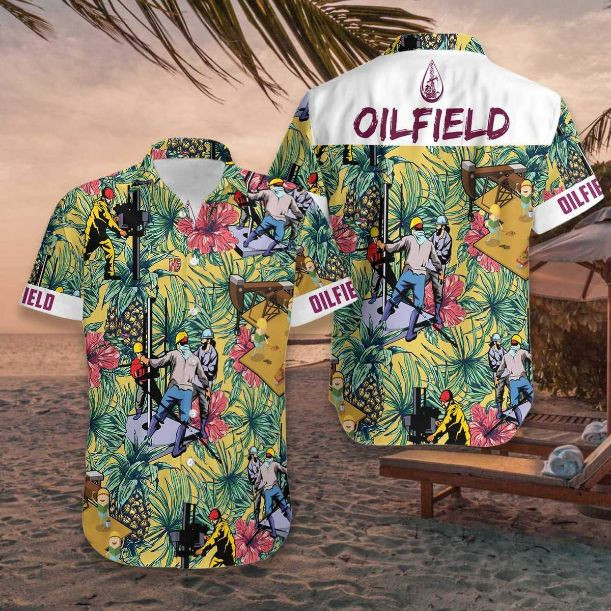 Oilfield Pineapple Seamless Pattern Hawaiian Shirt