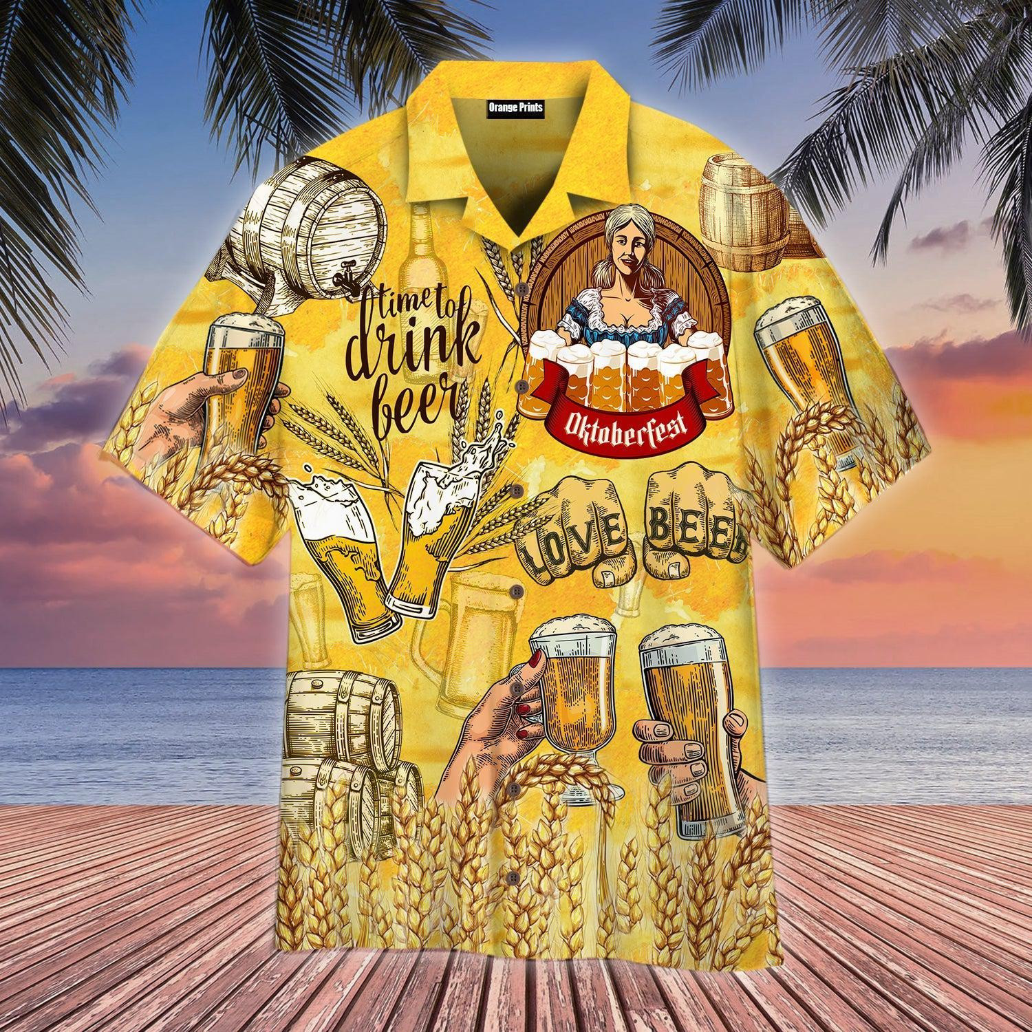 Oktoberfest Time To Drink Beer Hawaiian Shirt
