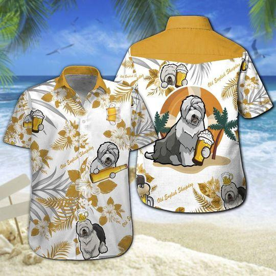 Old English Sheepdog Beer Hawaiian Shirt