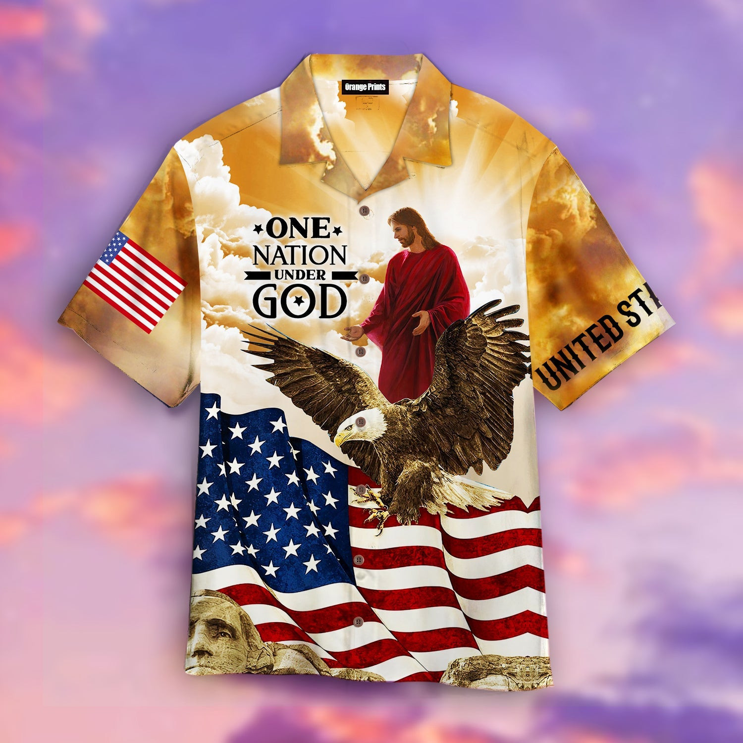 One Nation Under God Jesus US Flag Hawaiian Shirt
