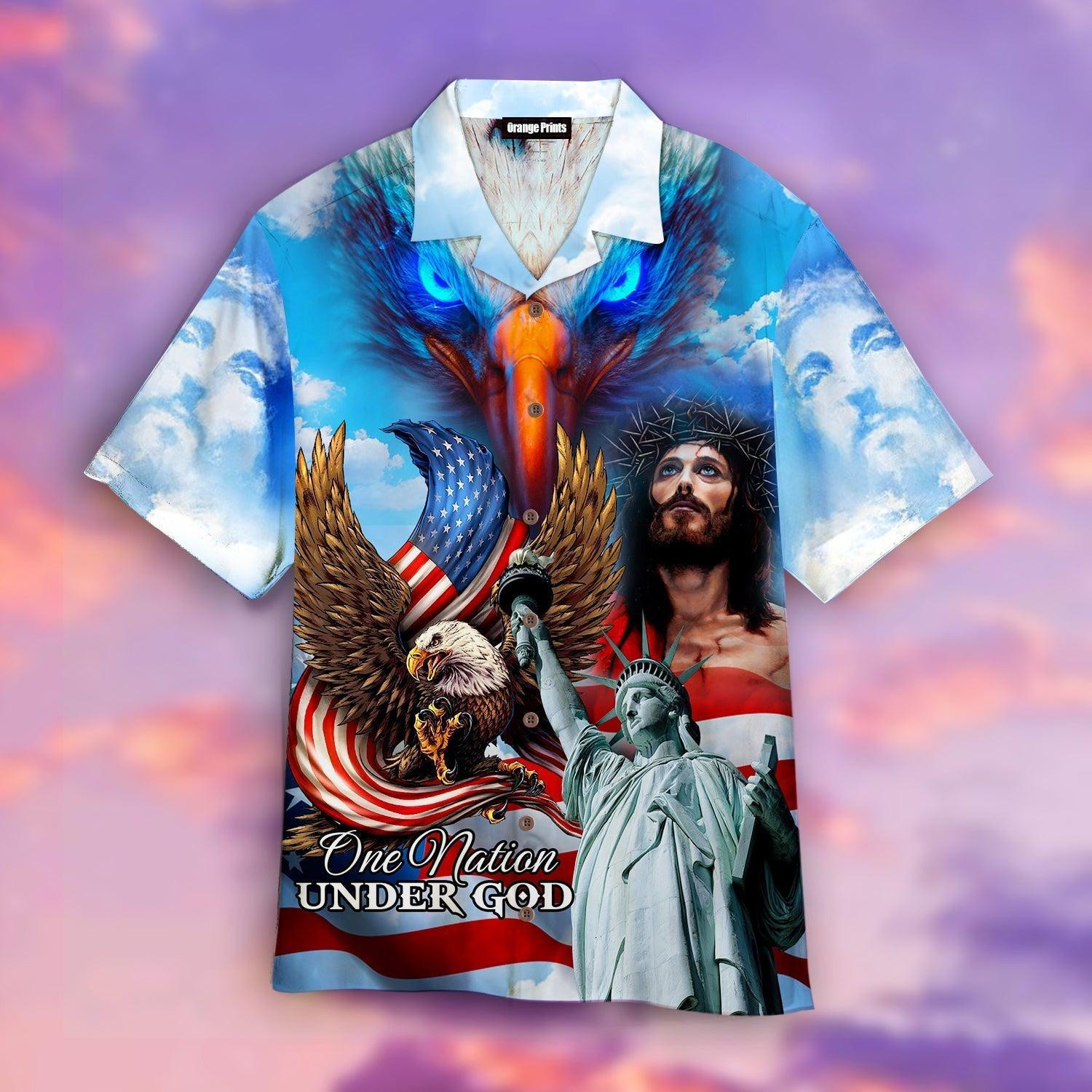 One Nation Under God Jeus Christian Hawaiian Shirt