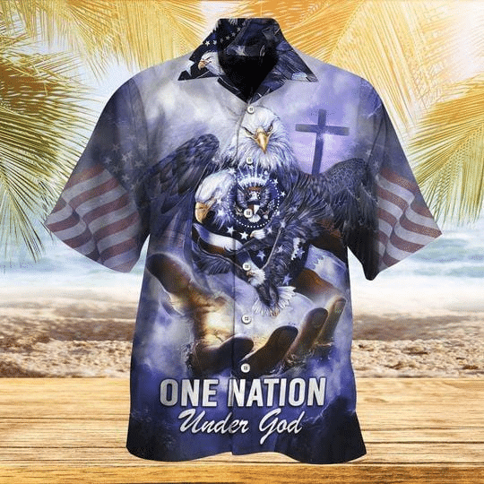 One Nation Under God Patriot Eagle Hawaiian Shirt